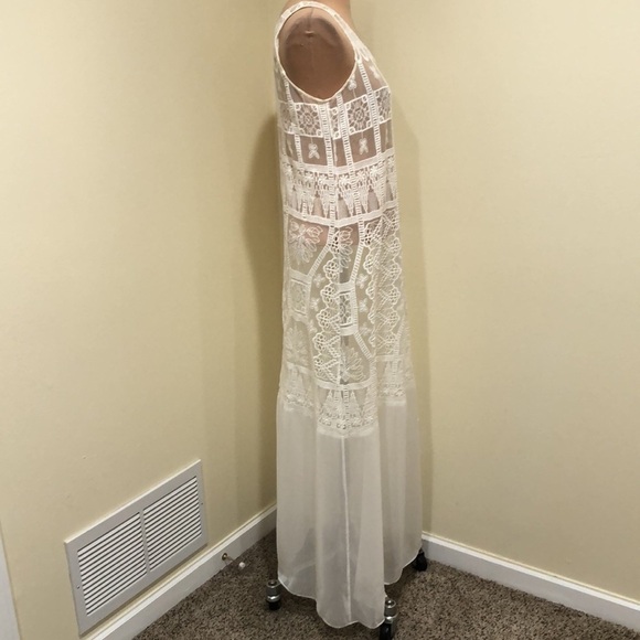 Miguelina Maxi Slip Dress Size Medium Ivory - Picture 4 of 10